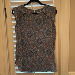 Loft Paisley Print Sleeveless Blouse Size Medium